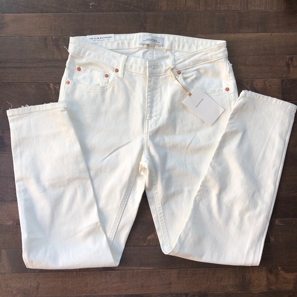 Zara Woman Off White The Slim Boyfriend Straight Leg Jeans Size 4 - Picture 5 of 10